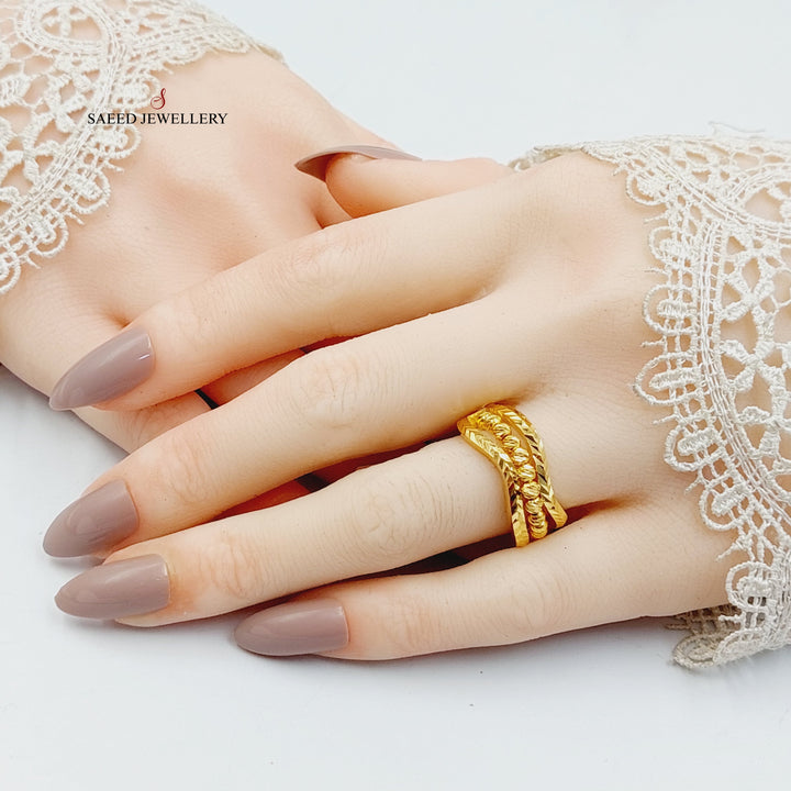 21K خاتم طابات-مجوهرات الشيخ سعيد-Saeed Jewelry 
