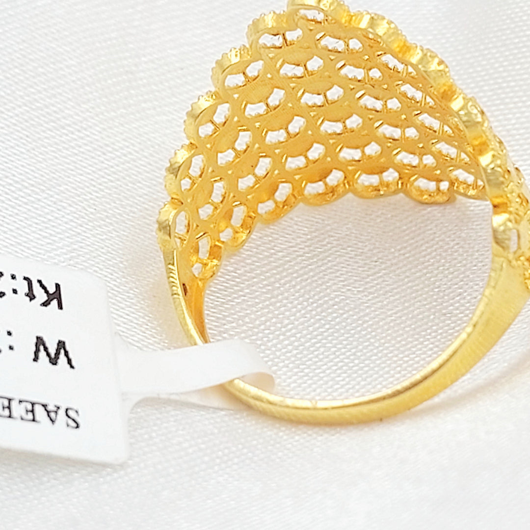 21K خاتم خلية النحل-مجوهرات الشيخ سعيد-Saeed Jewelry 