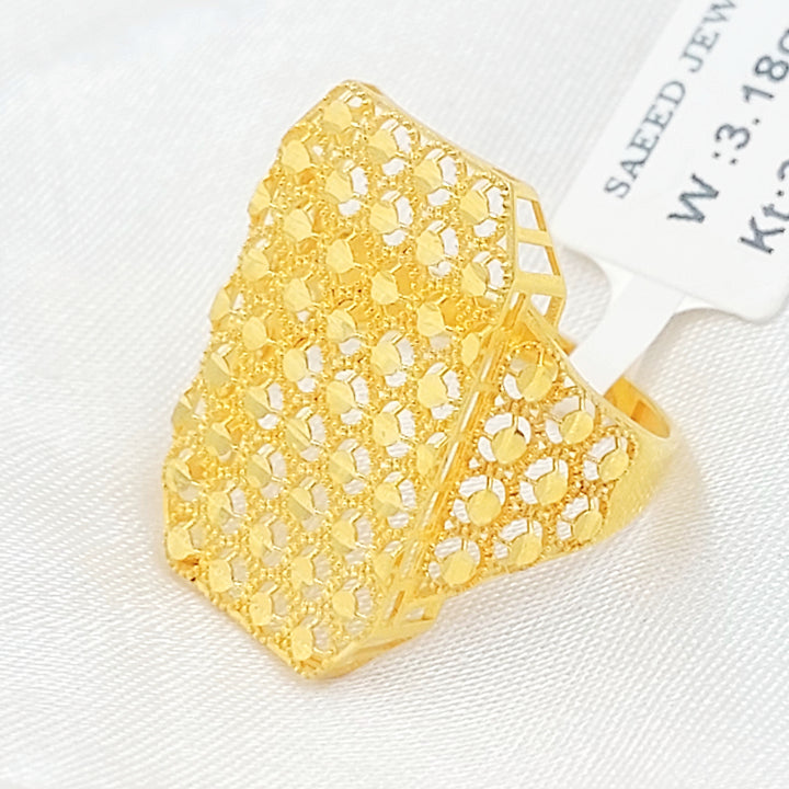 21K خاتم خلية النحل-مجوهرات الشيخ سعيد-Saeed Jewelry 