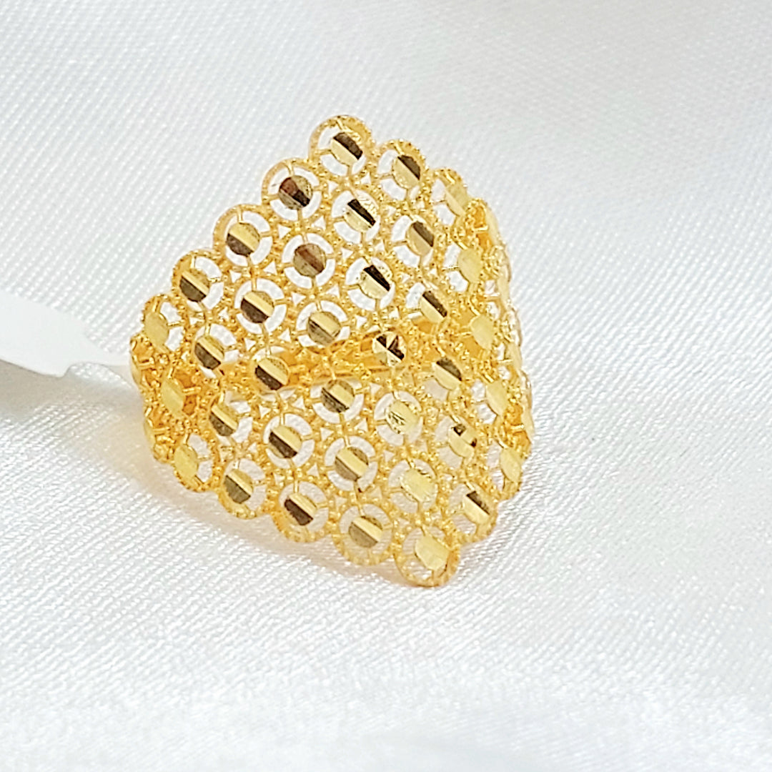 21K خاتم خلية النحل-مجوهرات الشيخ سعيد-Saeed Jewelry 
