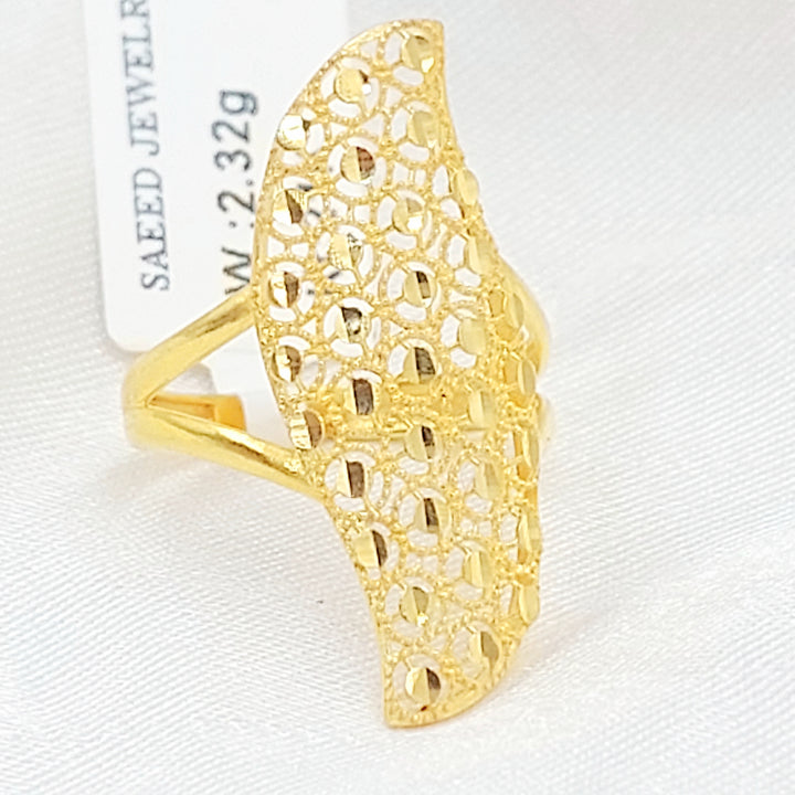 21K خاتم خلية النحل-مجوهرات الشيخ سعيد-Saeed Jewelry 