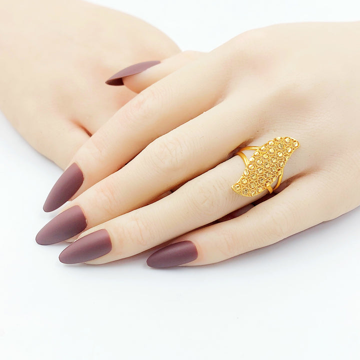 21K خاتم خلية النحل-مجوهرات الشيخ سعيد-Saeed Jewelry 
