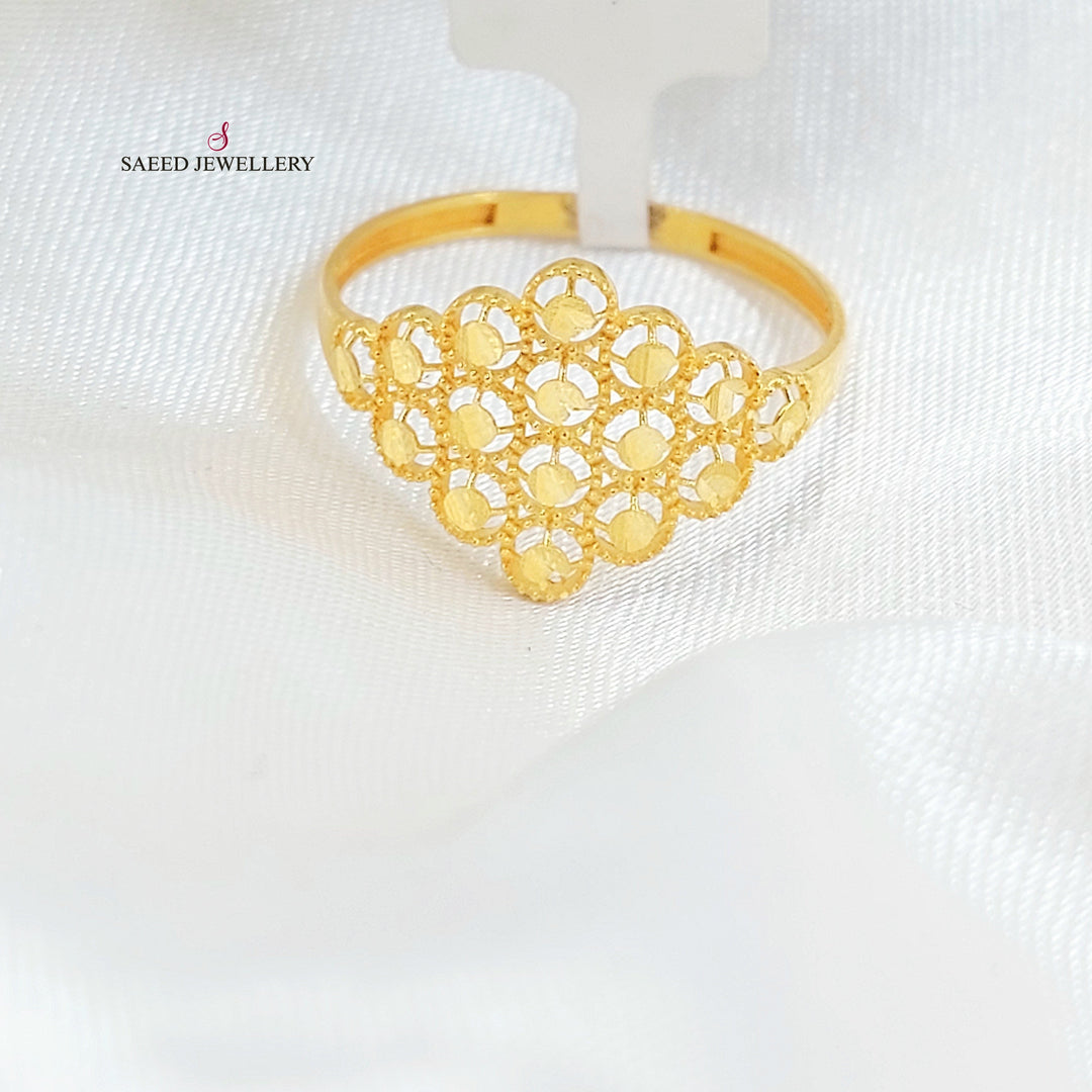 21K خاتم خلية النحل-مجوهرات الشيخ سعيد-Saeed Jewelry 
