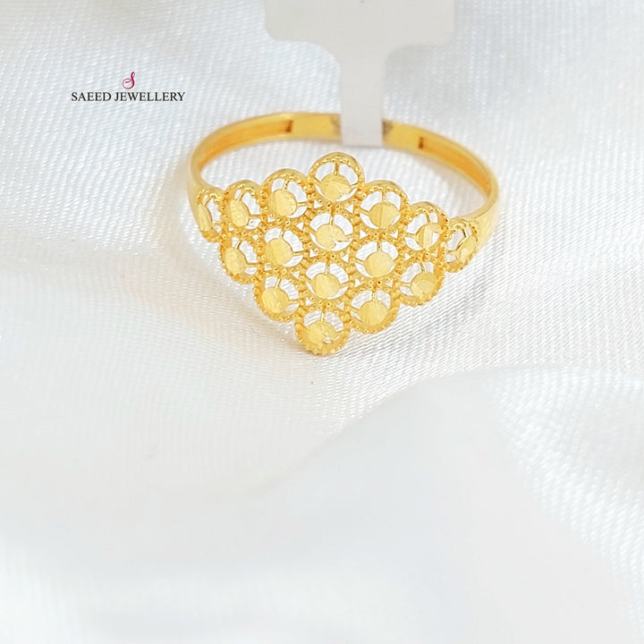 21K خاتم خلية النحل-مجوهرات الشيخ سعيد-Saeed Jewelry 