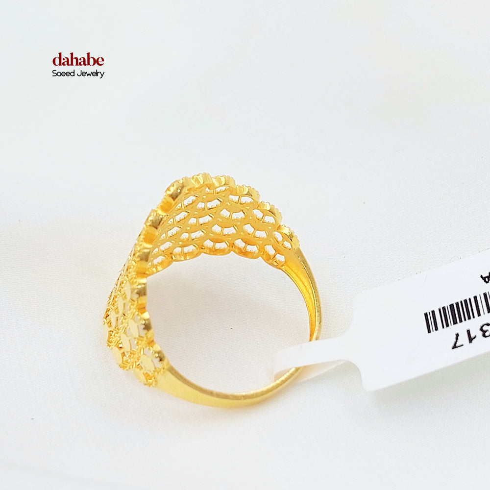 21K خاتم خلية النحل-مجوهرات الشيخ سعيد-Saeed Jewelry 
