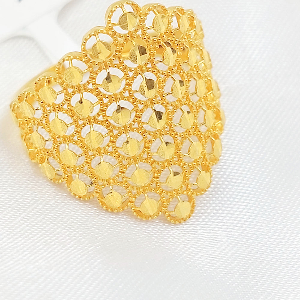 21K خاتم خلية النحل-مجوهرات الشيخ سعيد-Saeed Jewelry 