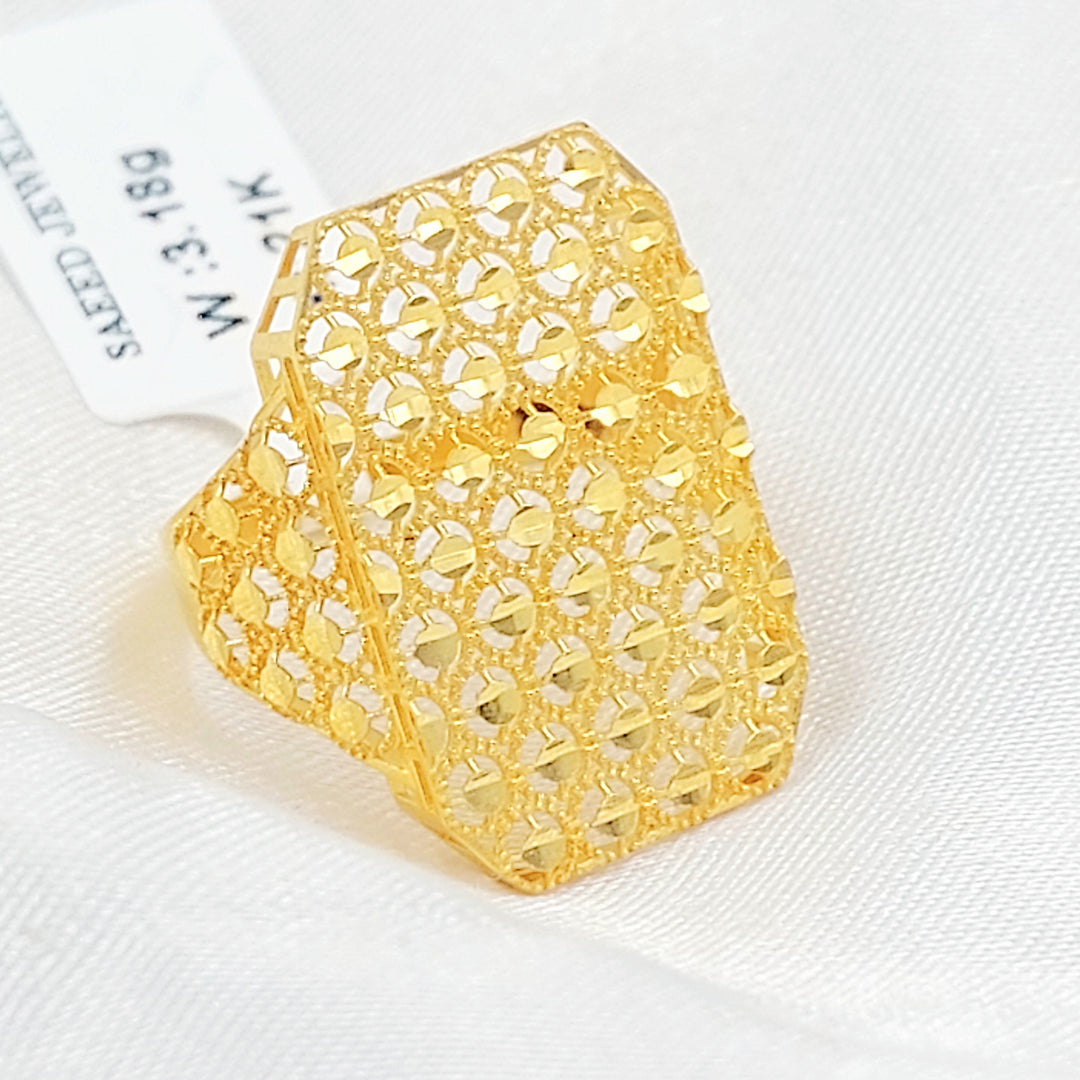 21K خاتم خلية النحل-مجوهرات الشيخ سعيد-Saeed Jewelry 