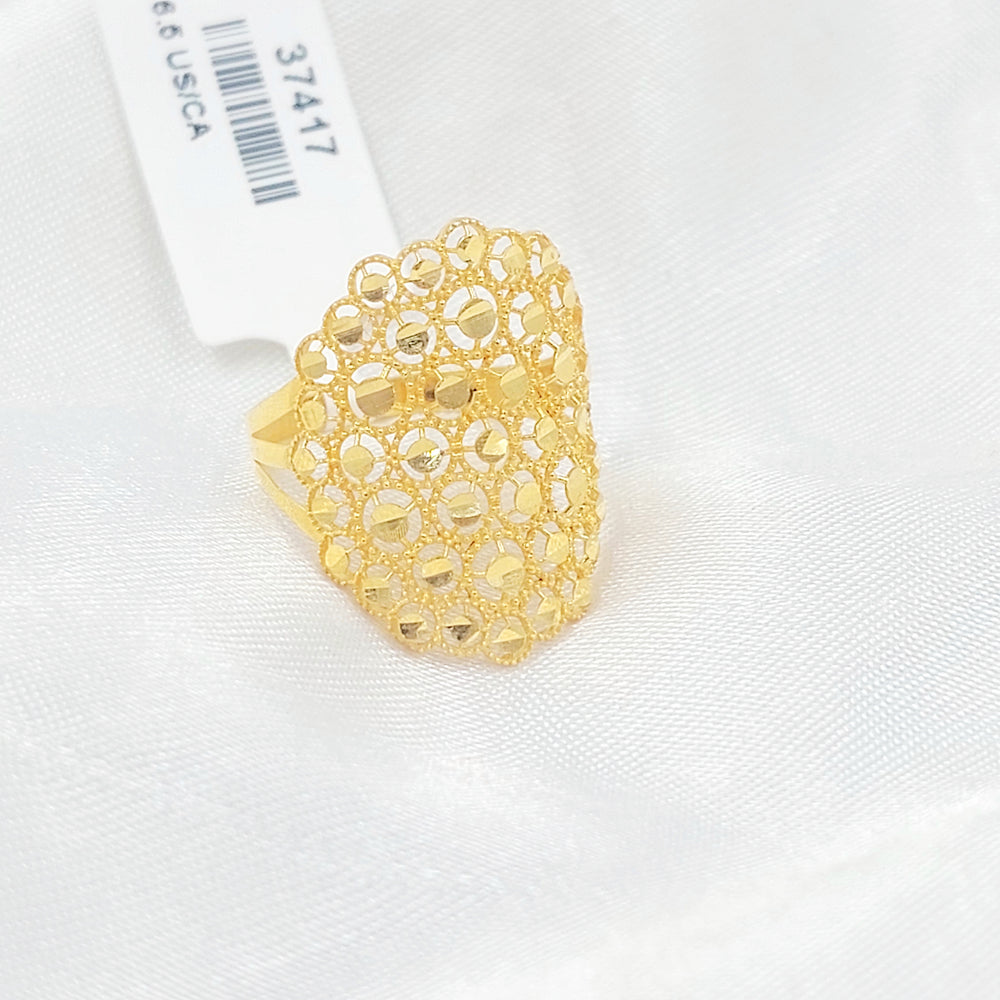 21K خاتم خلية النحل-مجوهرات الشيخ سعيد-Saeed Jewelry 