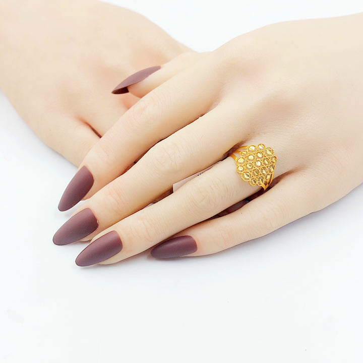 21K خاتم خلية النحل-مجوهرات الشيخ سعيد-Saeed Jewelry 