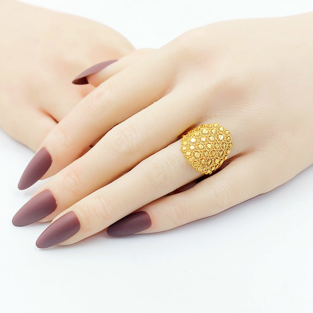 21K خاتم خلية النحل-مجوهرات الشيخ سعيد-Saeed Jewelry 