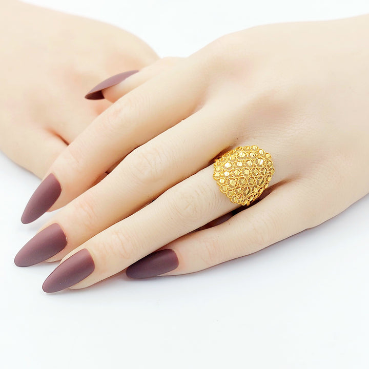 21K خاتم خلية النحل-مجوهرات الشيخ سعيد-Saeed Jewelry 
