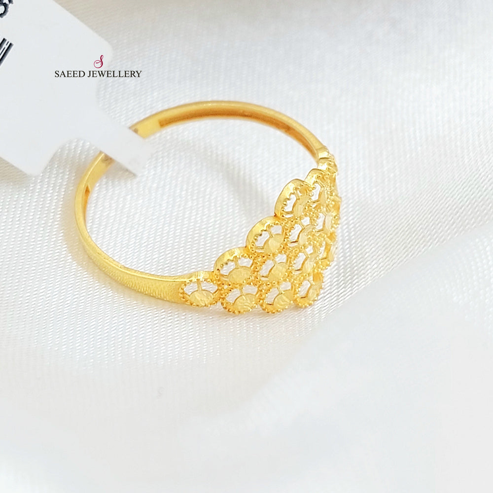 21K خاتم خلية النحل-مجوهرات الشيخ سعيد-Saeed Jewelry 