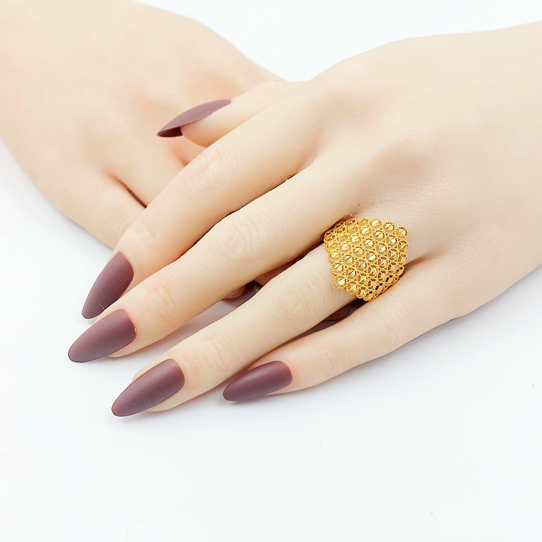 21K خاتم خلية النحل-مجوهرات الشيخ سعيد-Saeed Jewelry 