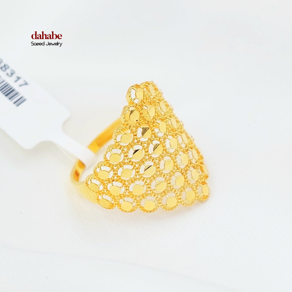 21K خاتم خلية النحل-مجوهرات الشيخ سعيد-Saeed Jewelry 
