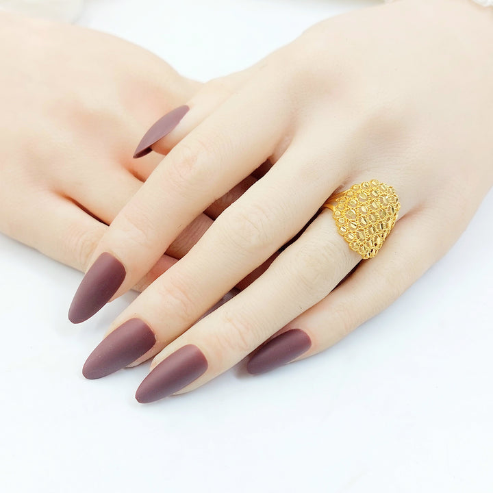 21K خاتم خلية النحل-مجوهرات الشيخ سعيد-Saeed Jewelry 
