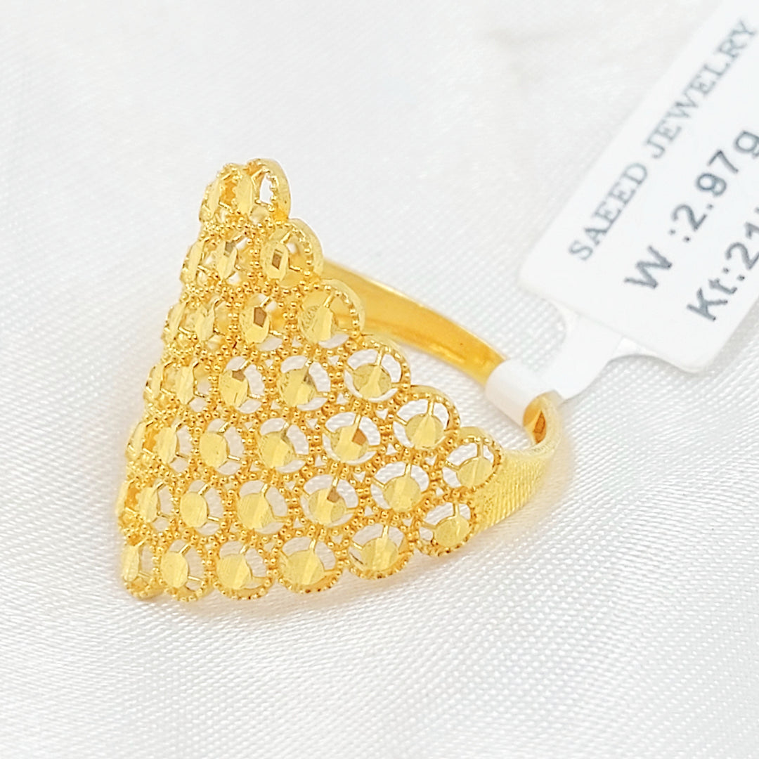 21K خاتم خلية النحل-مجوهرات الشيخ سعيد-Saeed Jewelry 