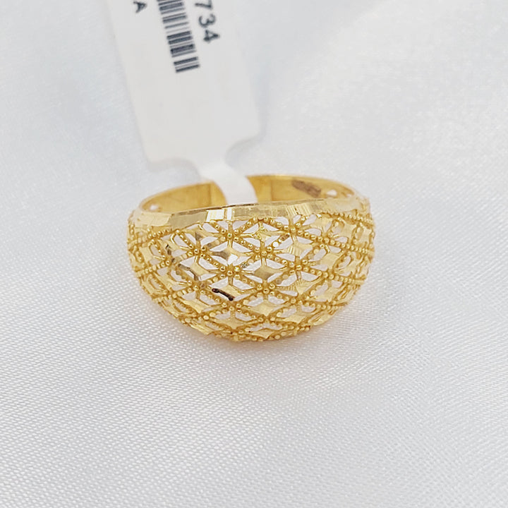 21K خاتم خلية النحل-مجوهرات الشيخ سعيد-Saeed Jewelry 