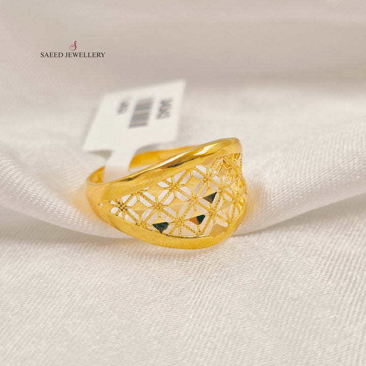 21K خاتم خلية النحل-مجوهرات الشيخ سعيد-Saeed Jewelry 