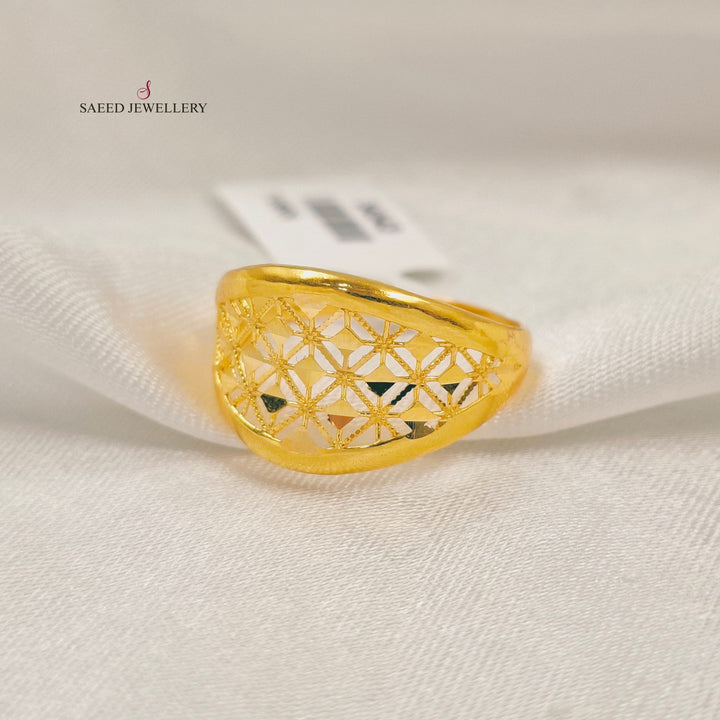 21K خاتم خلية النحل-مجوهرات الشيخ سعيد-Saeed Jewelry 
