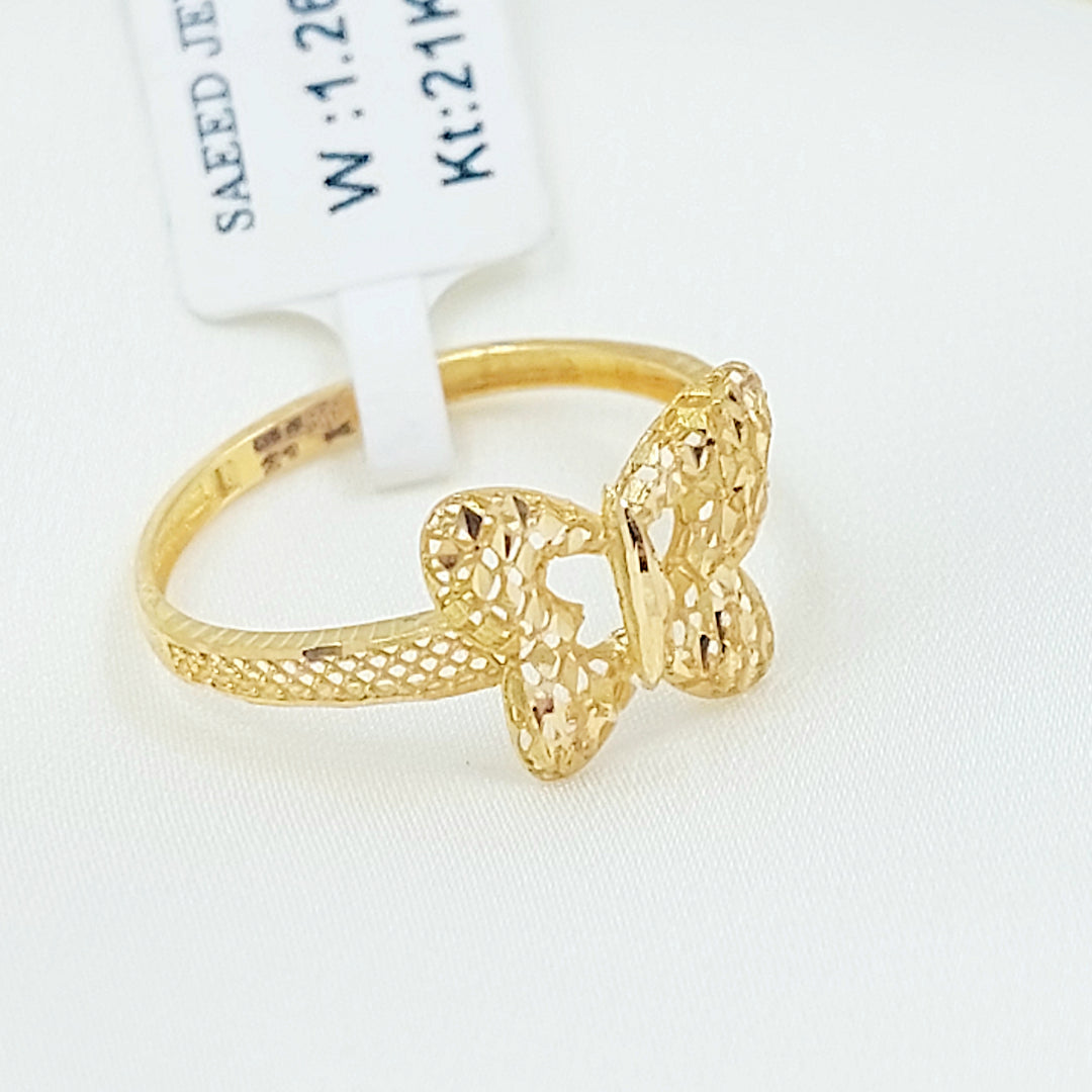 21K خاتم فراشة-مجوهرات الشيخ سعيد-Saeed Jewelry 