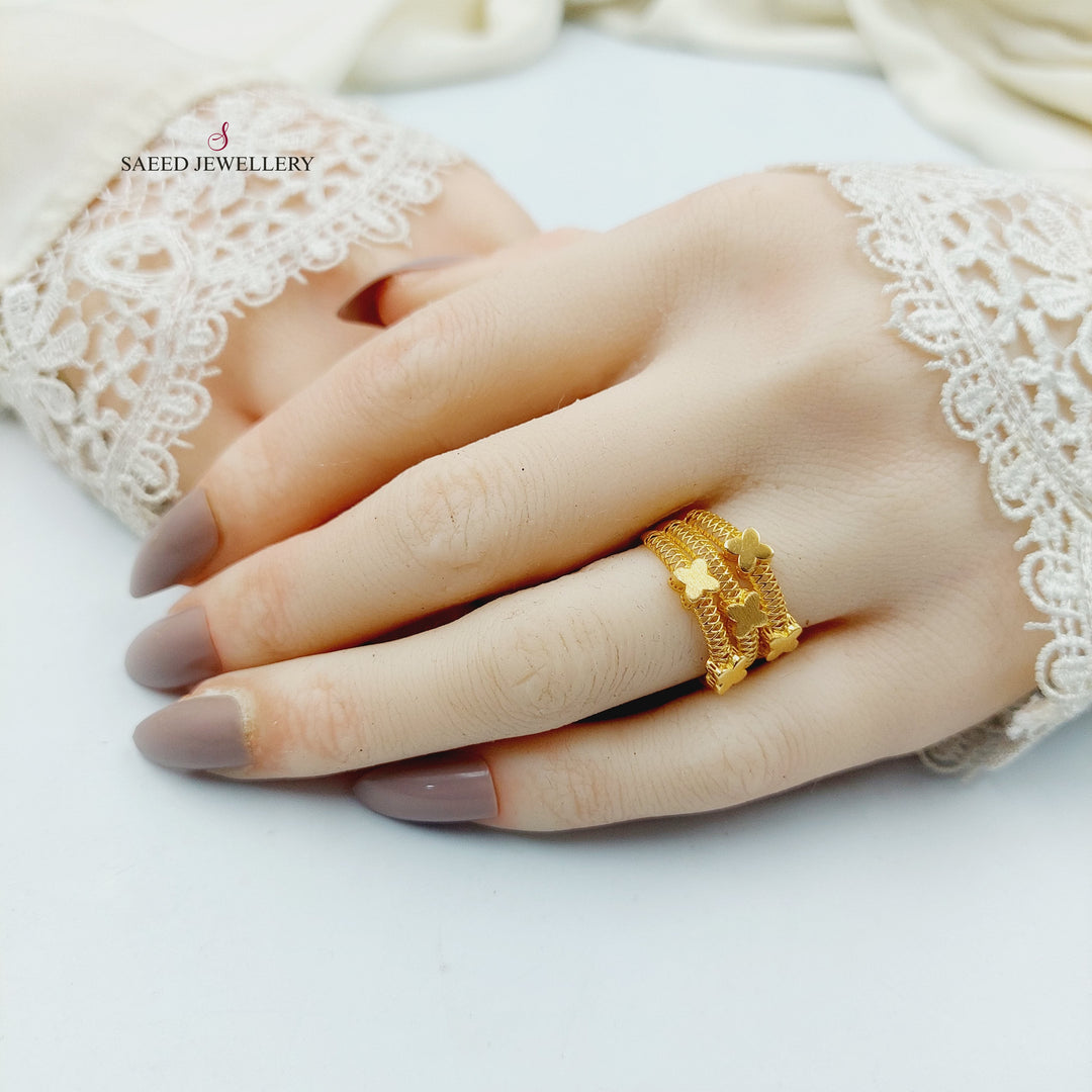 21K خاتم فراشة-مجوهرات الشيخ سعيد-Saeed Jewelry 