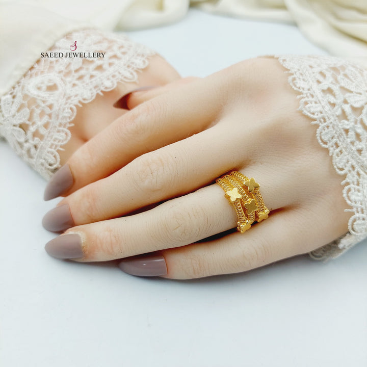 21K خاتم فراشة-مجوهرات الشيخ سعيد-Saeed Jewelry 