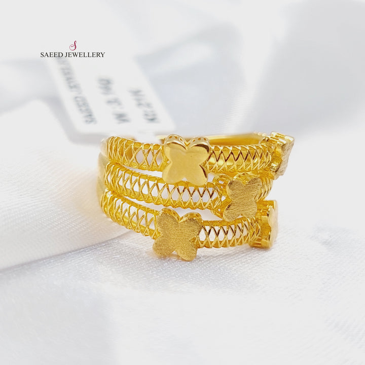 21K خاتم فراشة-مجوهرات الشيخ سعيد-Saeed Jewelry 