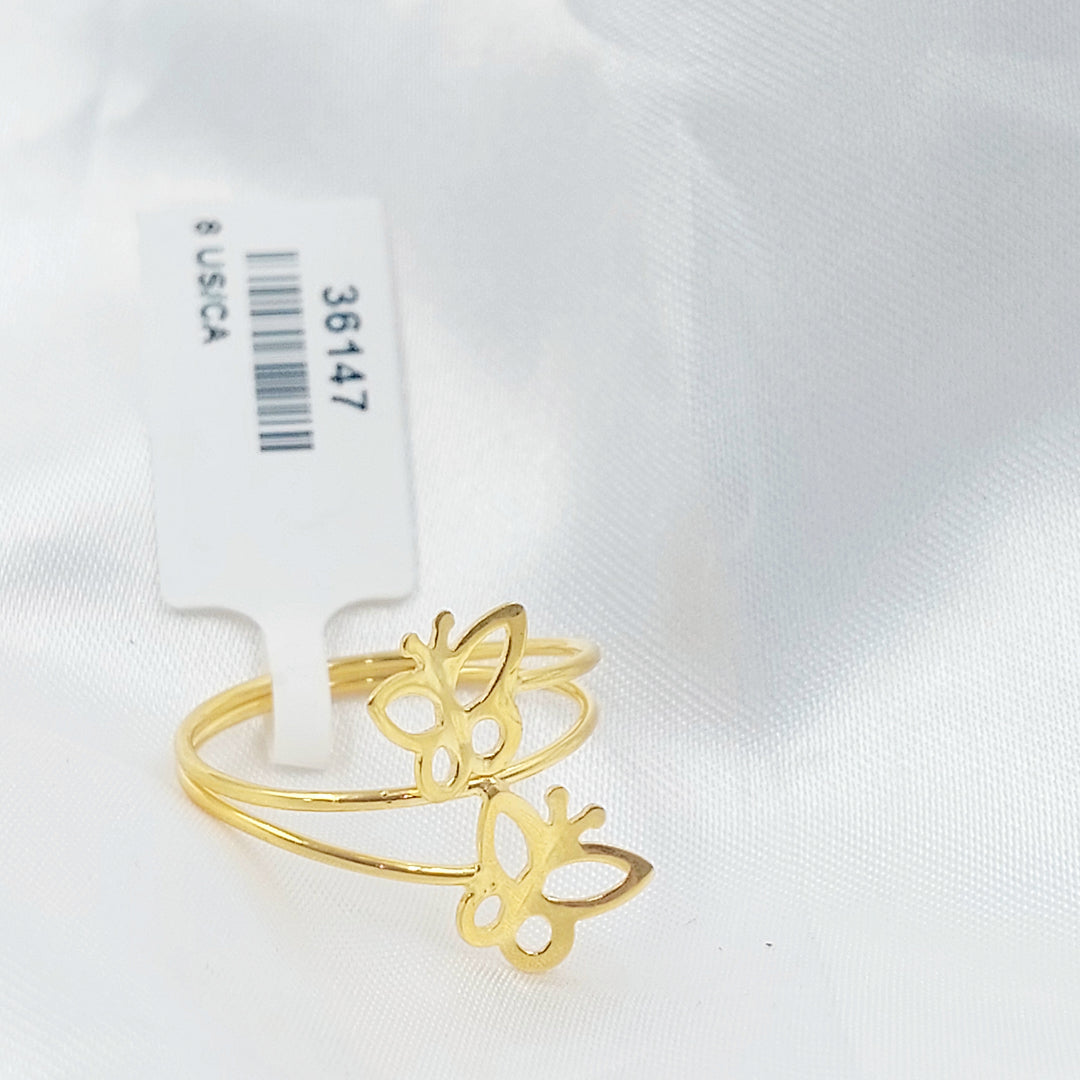 21K خاتم فراشة-مجوهرات الشيخ سعيد-Saeed Jewelry 