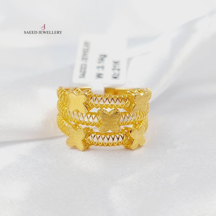 21K خاتم فراشة-مجوهرات الشيخ سعيد-Saeed Jewelry 