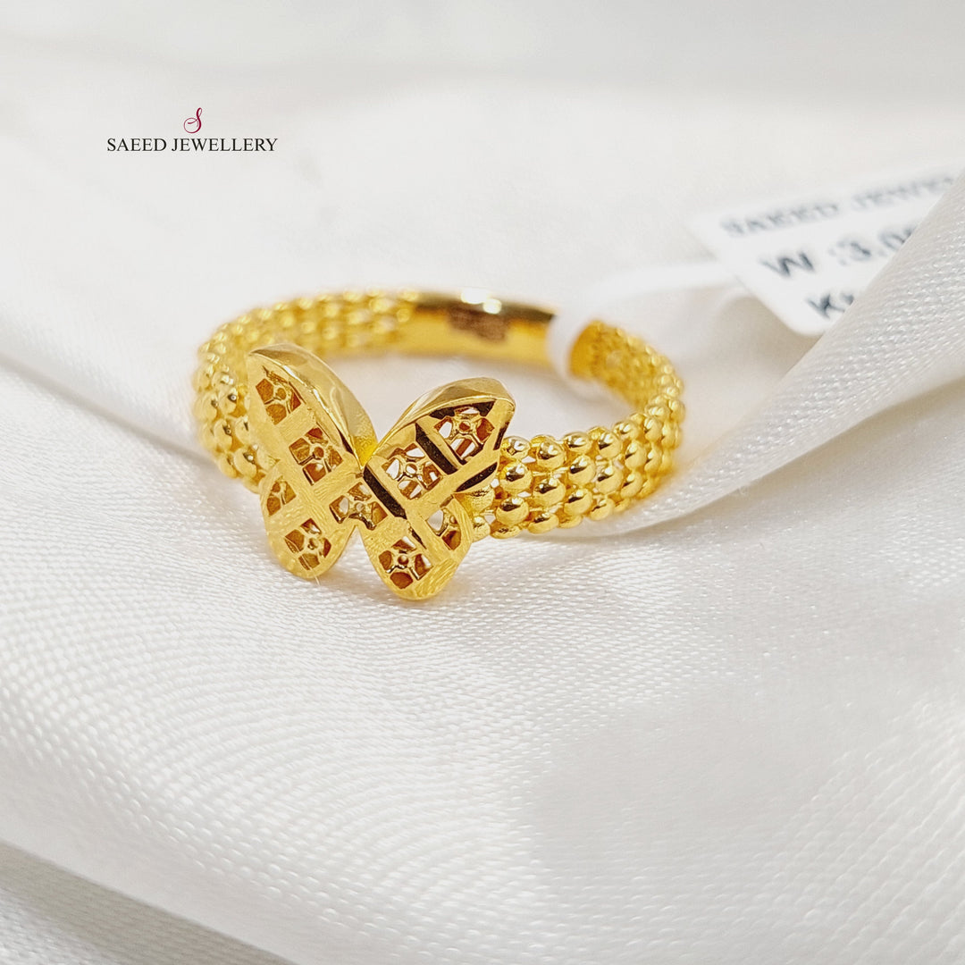 21K خاتم فراشة-مجوهرات الشيخ سعيد-Saeed Jewelry 