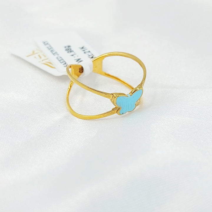 21K خاتم اكس فراشة-مجوهرات الشيخ سعيد-Saeed Jewelry 