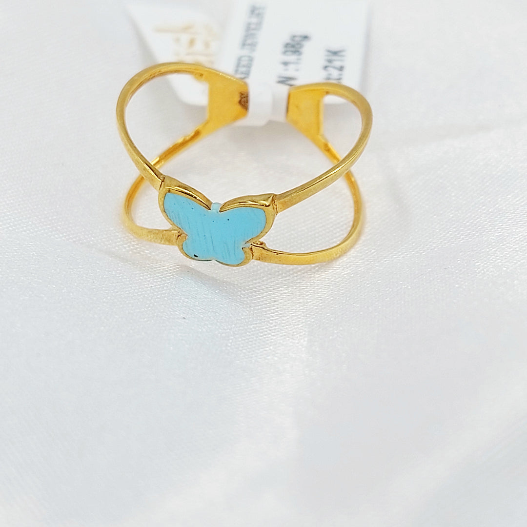 21K خاتم اكس فراشة-مجوهرات الشيخ سعيد-Saeed Jewelry 