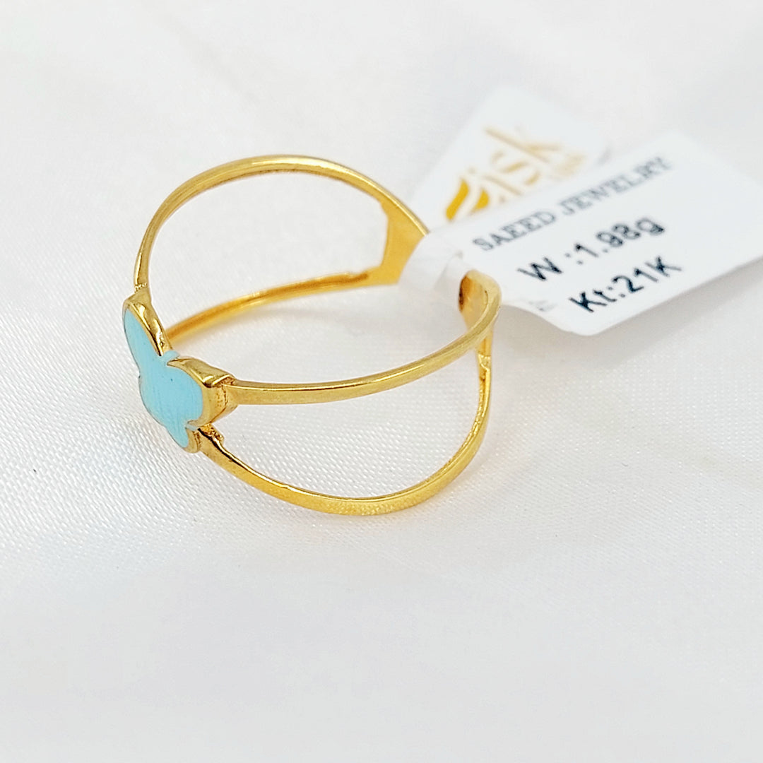 21K خاتم اكس فراشة-مجوهرات الشيخ سعيد-Saeed Jewelry 