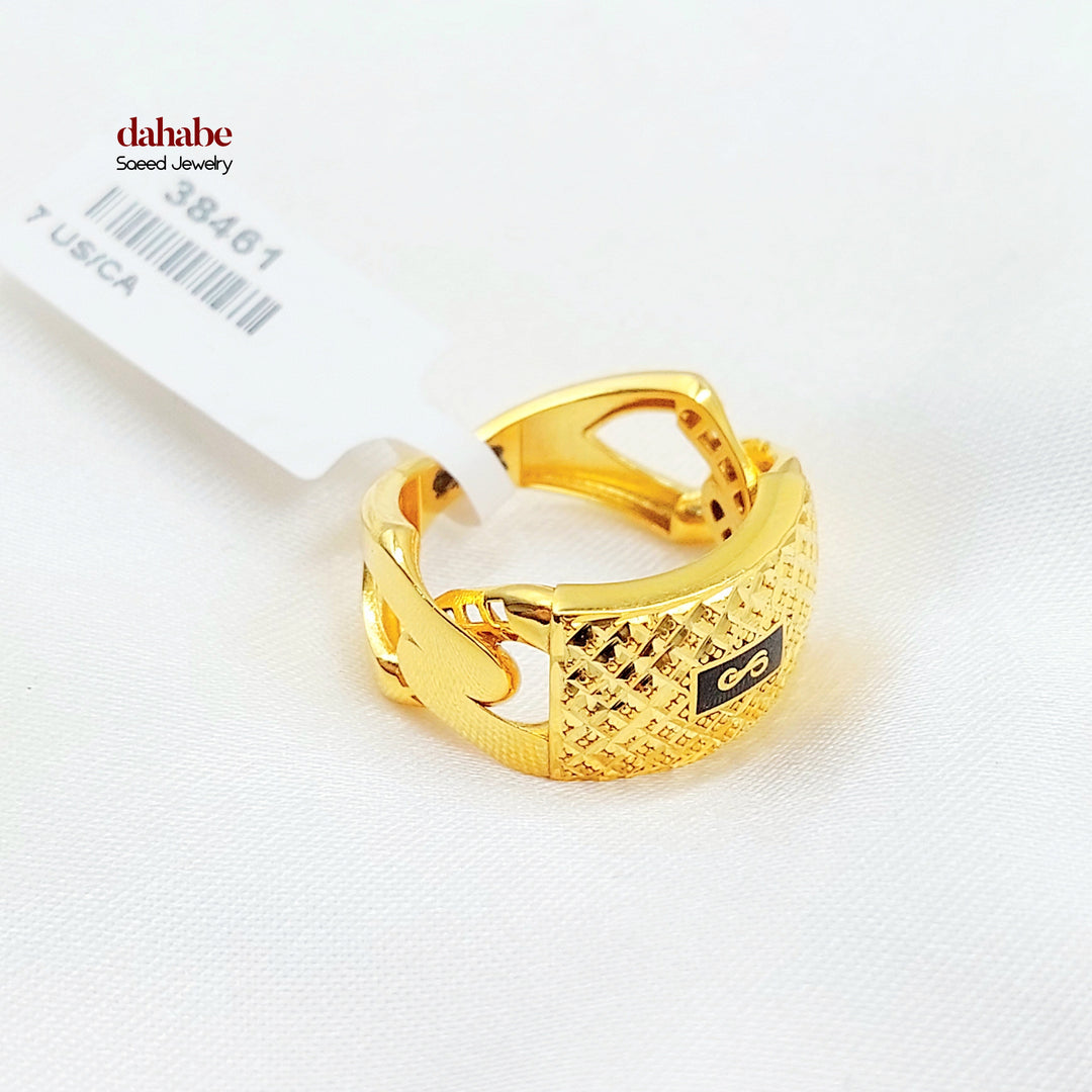 21K خاتم جنزير-مجوهرات الشيخ سعيد-Saeed Jewelry 