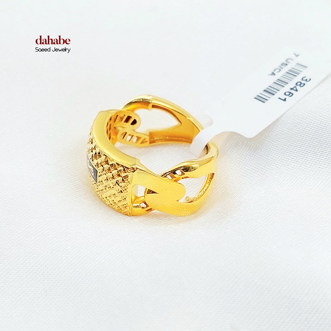21K خاتم جنزير-مجوهرات الشيخ سعيد-Saeed Jewelry 