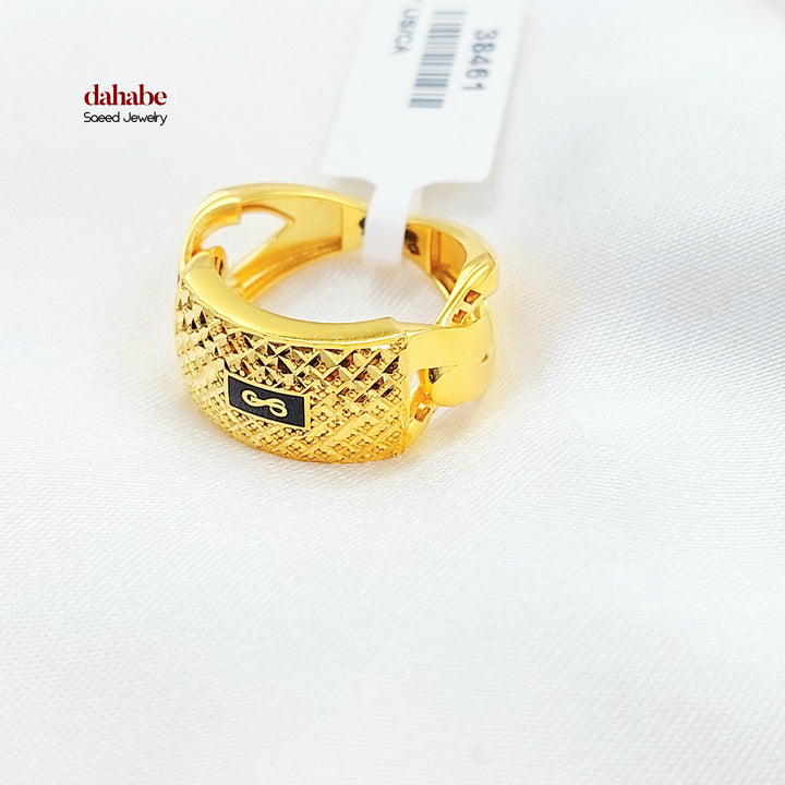 21K خاتم جنزير-مجوهرات الشيخ سعيد-Saeed Jewelry 