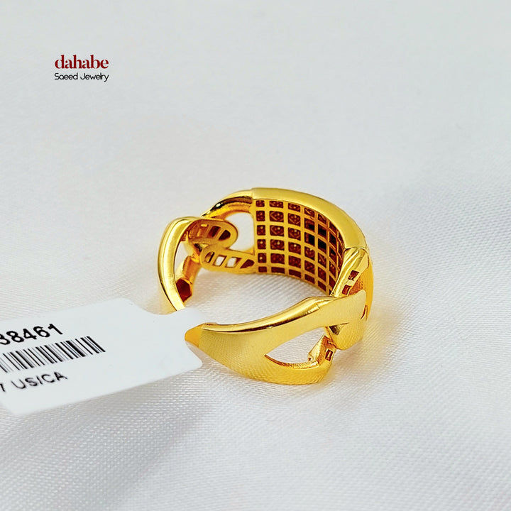 21K خاتم جنزير-مجوهرات الشيخ سعيد-Saeed Jewelry 