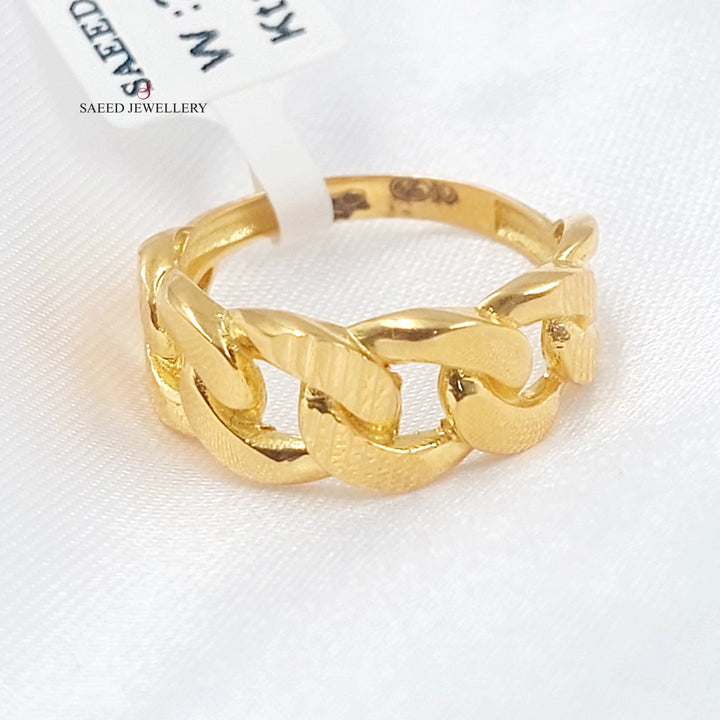 21K خاتم جنزير-مجوهرات الشيخ سعيد-Saeed Jewelry 