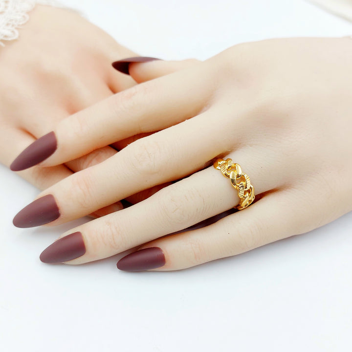 21K خاتم جنزير-مجوهرات الشيخ سعيد-Saeed Jewelry 