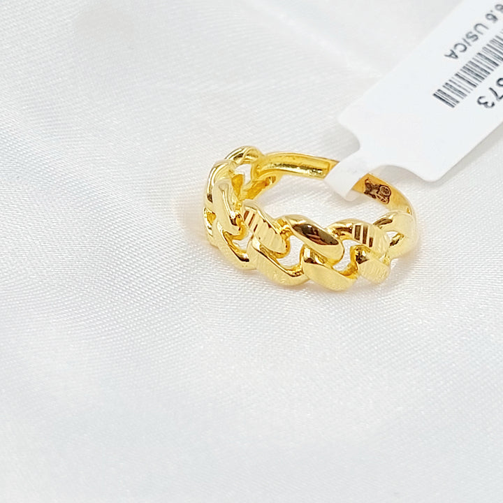 21K خاتم جنزير-مجوهرات الشيخ سعيد-Saeed Jewelry 