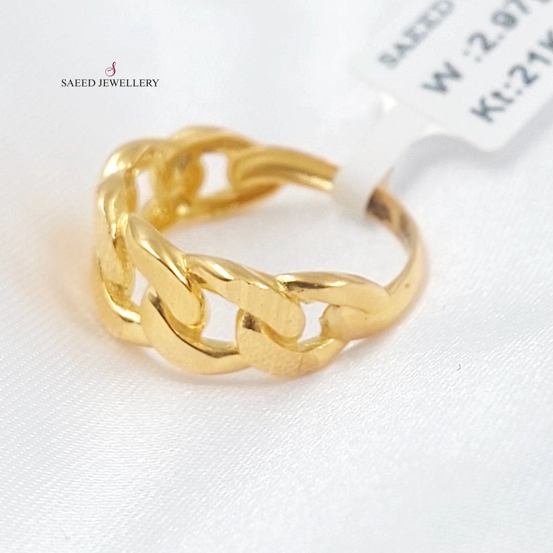 21K خاتم جنزير-مجوهرات الشيخ سعيد-Saeed Jewelry 