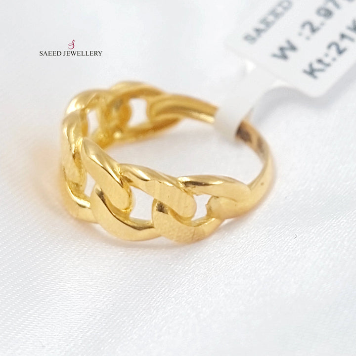 21K خاتم جنزير-مجوهرات الشيخ سعيد-Saeed Jewelry 