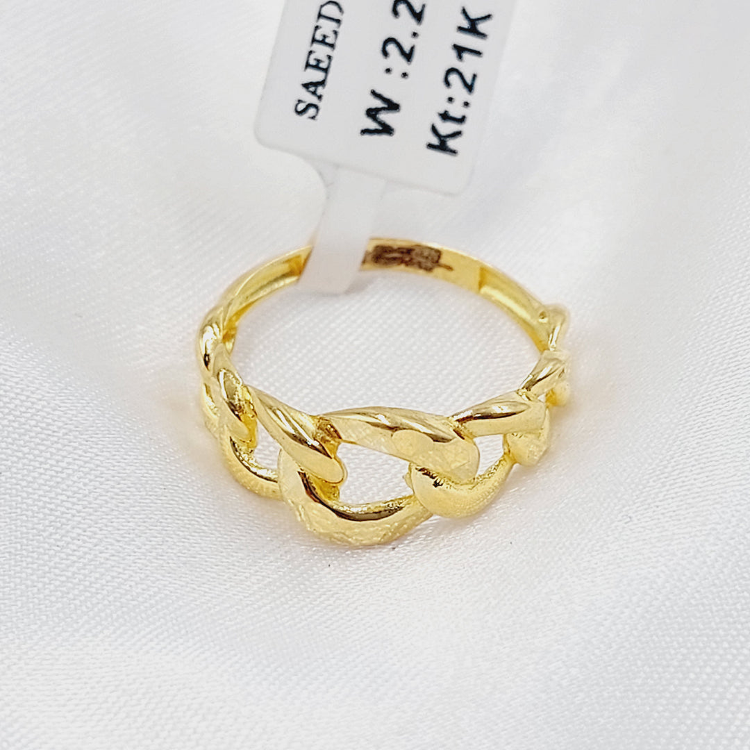 21K خاتم جنزير-مجوهرات الشيخ سعيد-Saeed Jewelry 