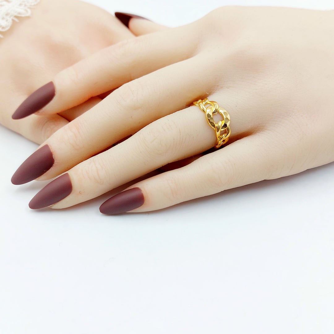 21K خاتم جنزير-مجوهرات الشيخ سعيد-Saeed Jewelry 