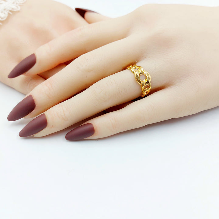 21K خاتم جنزير-مجوهرات الشيخ سعيد-Saeed Jewelry 