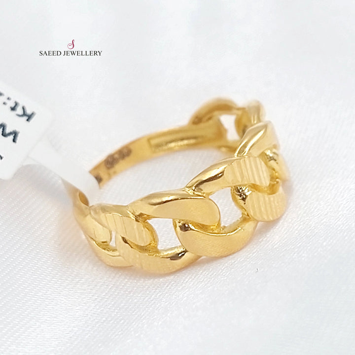 21K خاتم جنزير-مجوهرات الشيخ سعيد-Saeed Jewelry 