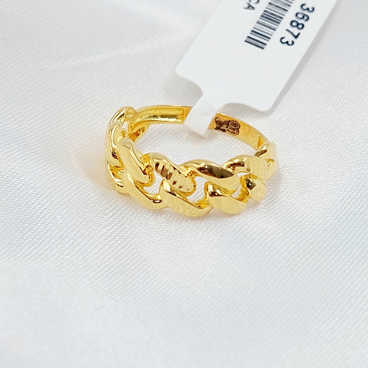 21K خاتم جنزير-مجوهرات الشيخ سعيد-Saeed Jewelry 