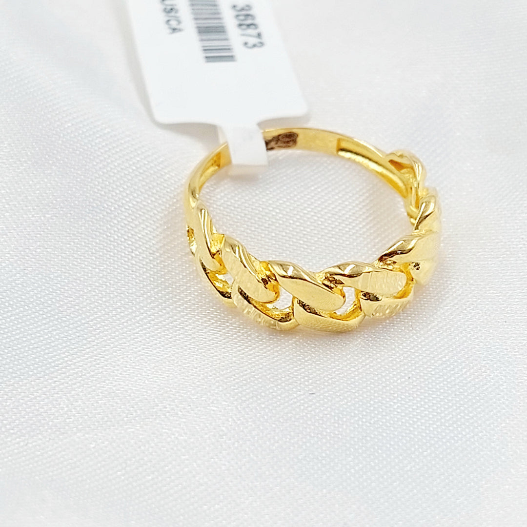 21K خاتم جنزير-مجوهرات الشيخ سعيد-Saeed Jewelry 