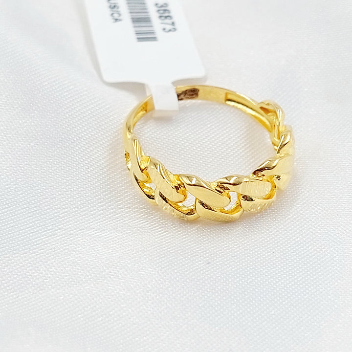 21K خاتم جنزير-مجوهرات الشيخ سعيد-Saeed Jewelry 