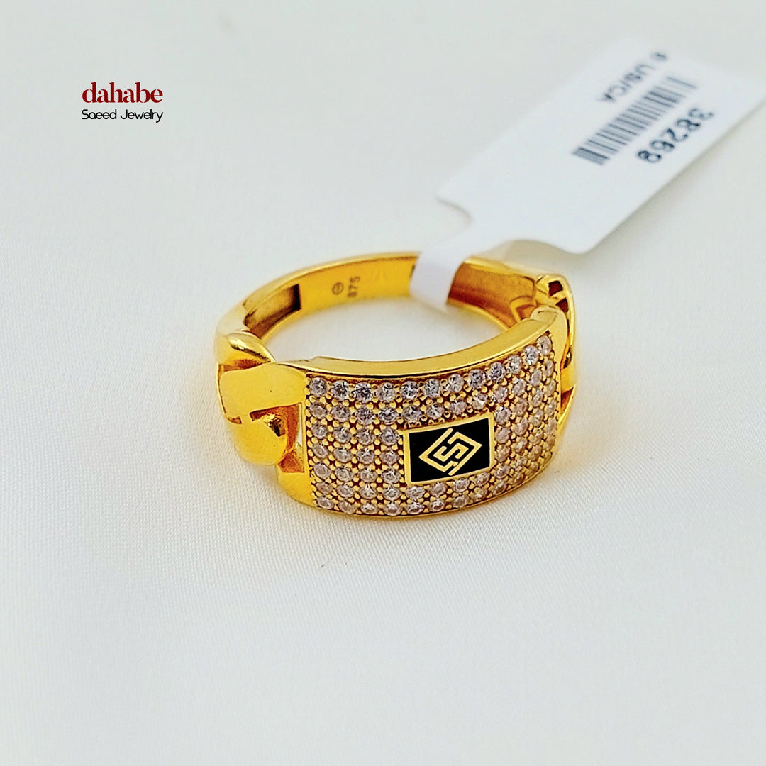 21K خاتم جنزير اكسترا-مجوهرات الشيخ سعيد-Saeed Jewelry 